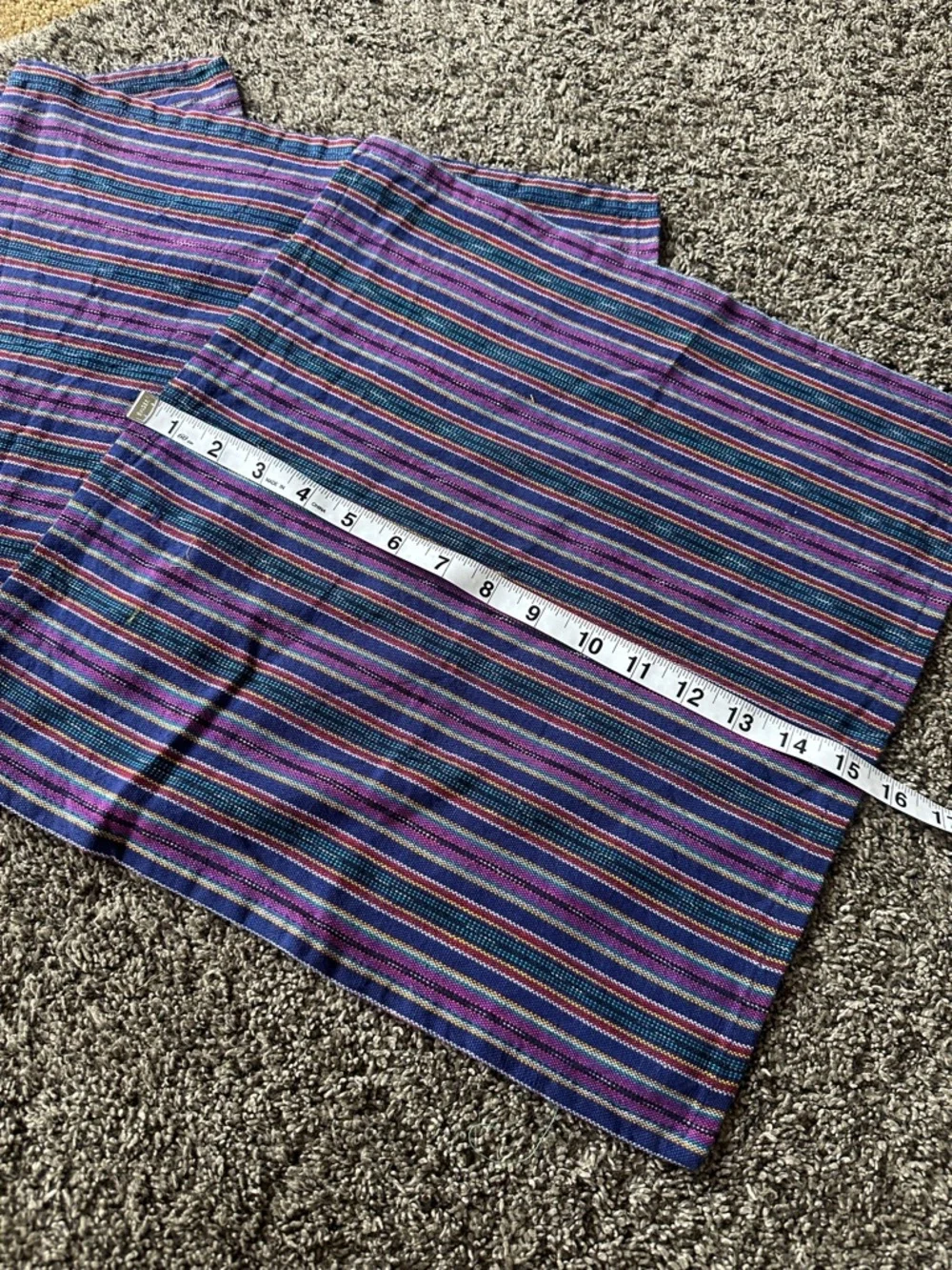 100% Authentic Guatemalan Cotton Striped Purple Kitchen Napkin Set of 4 Handmade